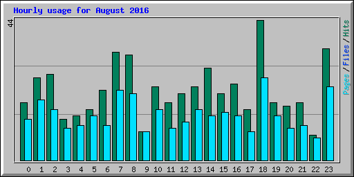 Hourly usage for August 2016