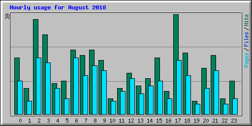 Hourly usage for August 2018